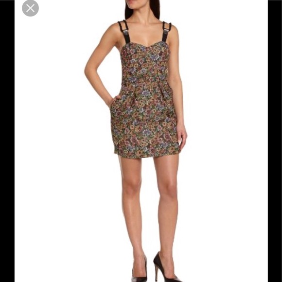 BCBG Floral Printed Sweetheart Dress Sz 6 - Picture 2 of 8